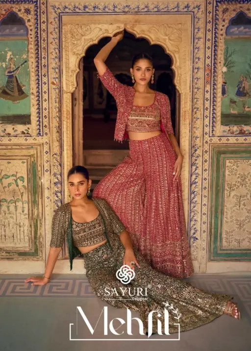 Sayuri Mehfil Georgette Embroidered Wholesale Indo Western Party Wear Collection