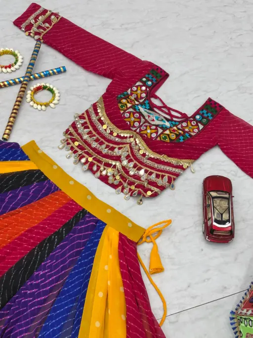 Rama Export N60 Fox Georgette Gamathi Work Wholesale Navratri Special Lehenga Choli Collection - Image 6