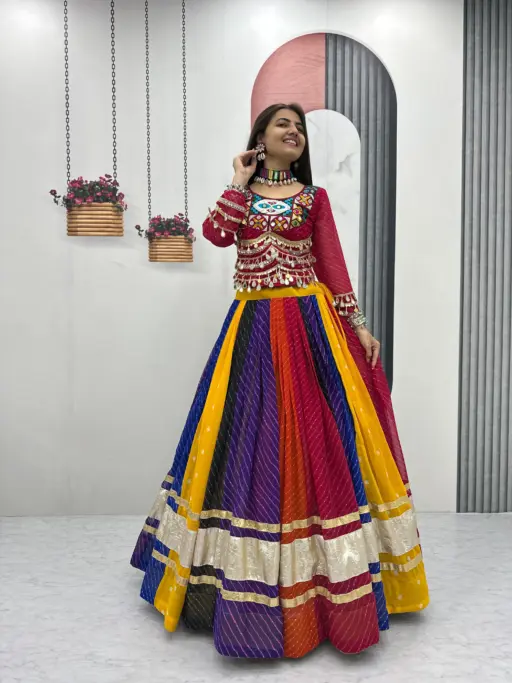 Rama Export N60 Fox Georgette Gamathi Work Wholesale Navratri Special Lehenga Choli Collection - Image 2