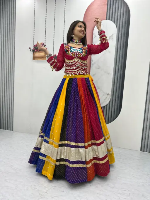 Rama Export N60 Fox Georgette Gamathi Work Wholesale Navratri Special Lehenga Choli Collection