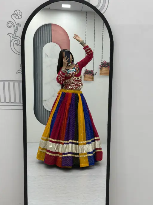 Rama Export N60 Fox Georgette Gamathi Work Wholesale Navratri Special Lehenga Choli Collection - Image 5