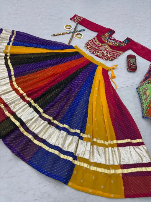 Rama Export N60 Fox Georgette Gamathi Work Wholesale Navratri Special Lehenga Choli Collection - Image 7