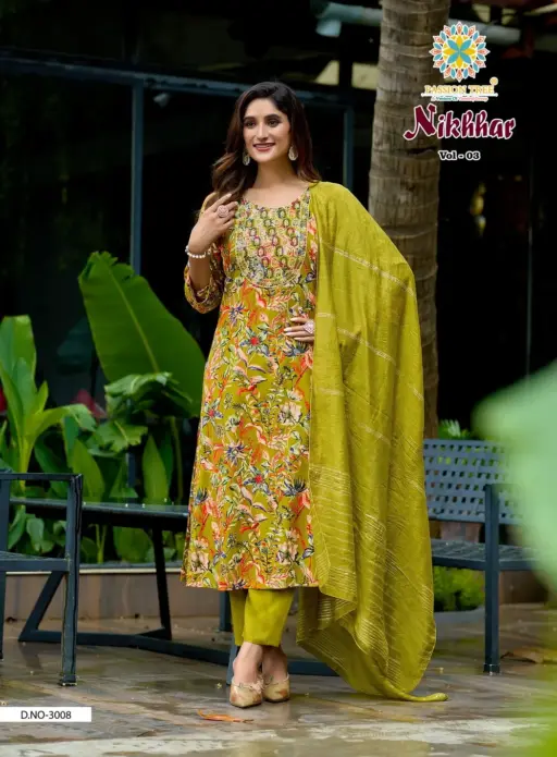 Passion Tree Nikhaar Vol 3 Rayon Print Wholesale Kurti Pant and Dupatta Collection - Image 9