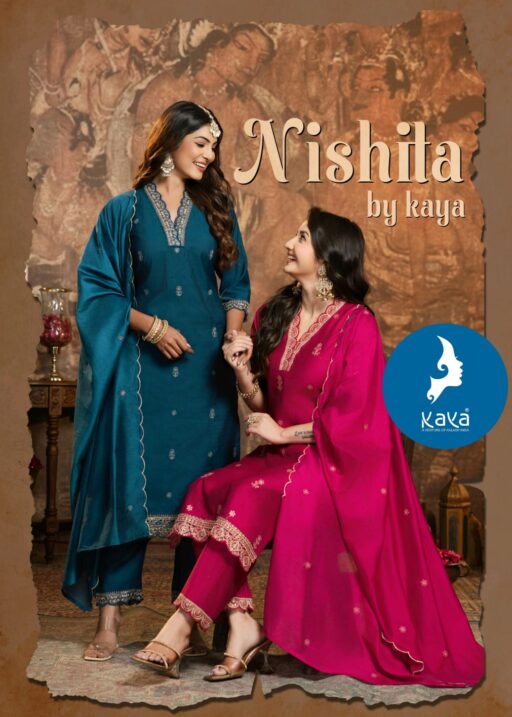 Kaya Nishita Vertican Festival Wear Wholesale Kurti Pant and Dupatta Collection