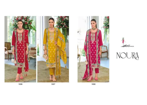 Eba Noura Chinon with Embroidery Work Wholesale Readymade Suits Collection - Image 6