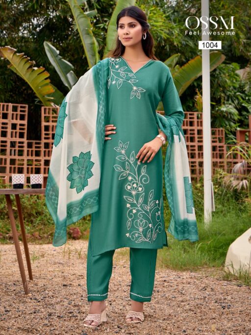 Ossm Noor Viscos Vetican Silk Wholesale Readymade Suit Collection - Image 2