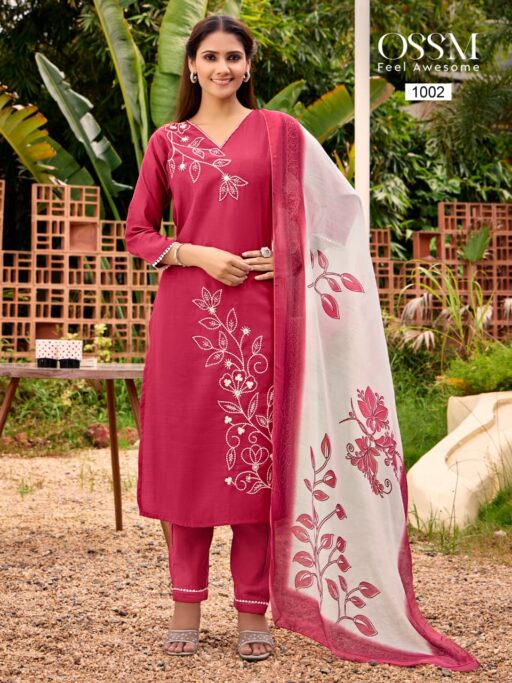 Ossm Noor Viscos Vetican Silk Wholesale Readymade Suit Collection - Image 5
