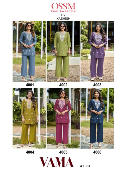 Ossm Vama Vol 4 Viscose Vetican Silk Wholesale Fancy Co Ord Set Collection - Image 8