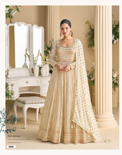 Sayuri Parampara Georgette Embroidery Wholesale Party Wear Gown Collection - Image 4