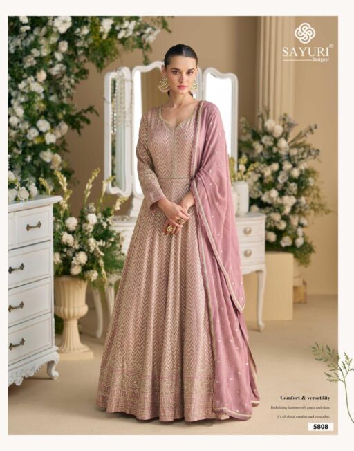 Sayuri Parampara Georgette Embroidery Wholesale Party Wear Gown Collection - Image 5