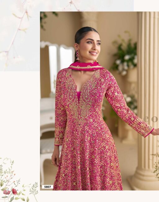 Sayuri Parampara Georgette Embroidery Wholesale Party Wear Gown Collection - Image 2