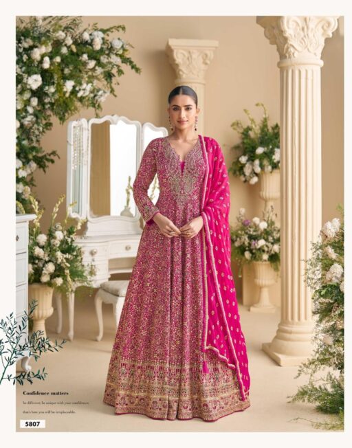 Sayuri Parampara Georgette Embroidery Wholesale Party Wear Gown Collection - Image 3