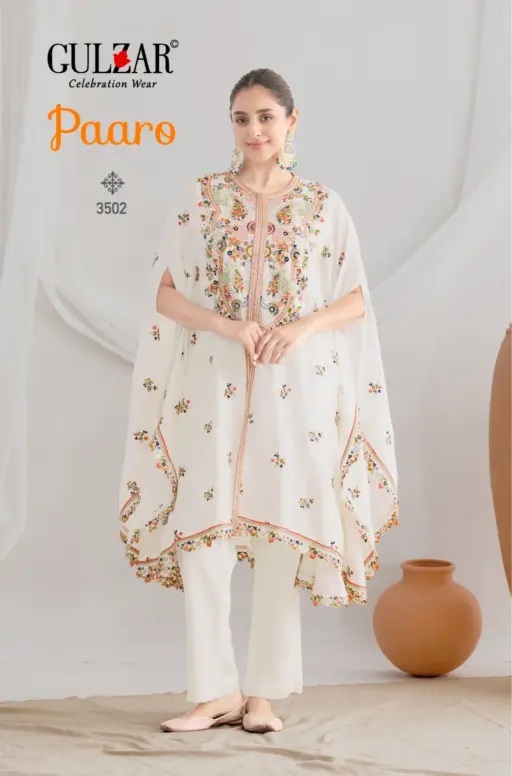 Gulzar Paaro Elegant Chinon Embroidery Wholesale Designer Kaftan Collection - Image 5