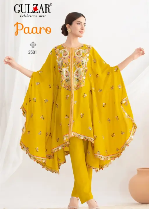 Gulzar Paaro Elegant Chinon Embroidery Wholesale Designer Kaftan Collection