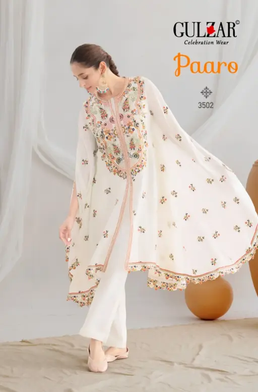 Gulzar Paaro Elegant Chinon Embroidery Wholesale Designer Kaftan Collection - Image 9