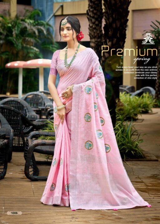 Bunawat Pramukh Linen Wholesale Premium Saree Collection