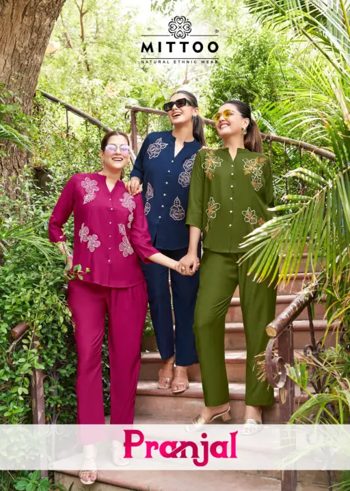 Mittoo Pranjal Viscose Handwork Threadwork Wholesale Top and Bottom Collection