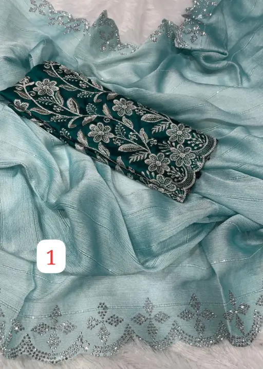 Rama Export RE-01 Moss Chiffon Wholesale Fancy Sarees Collection