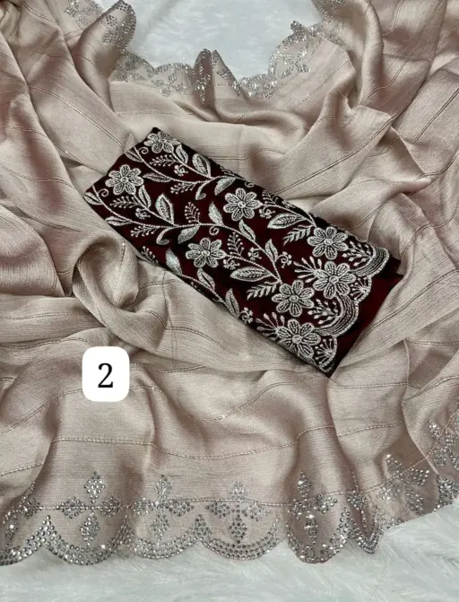 Rama Export RE-01 Moss Chiffon Wholesale Fancy Sarees Collection - Image 3