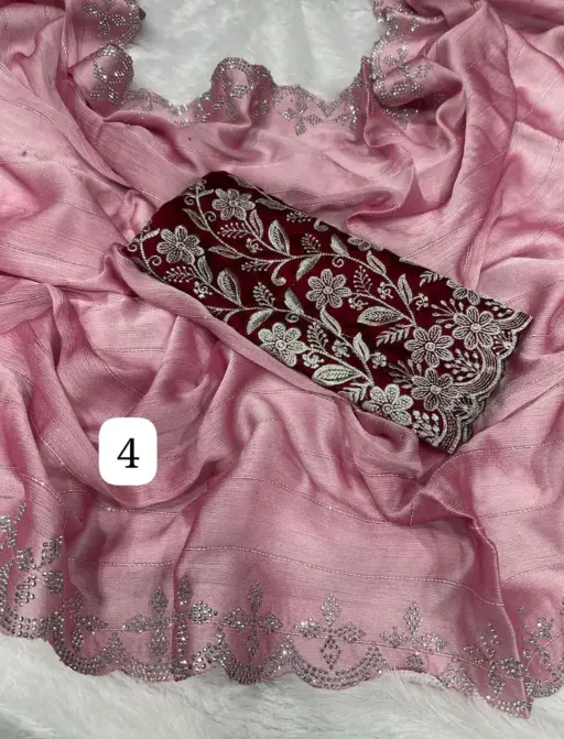 Rama Export RE-01 Moss Chiffon Wholesale Fancy Sarees Collection - Image 5
