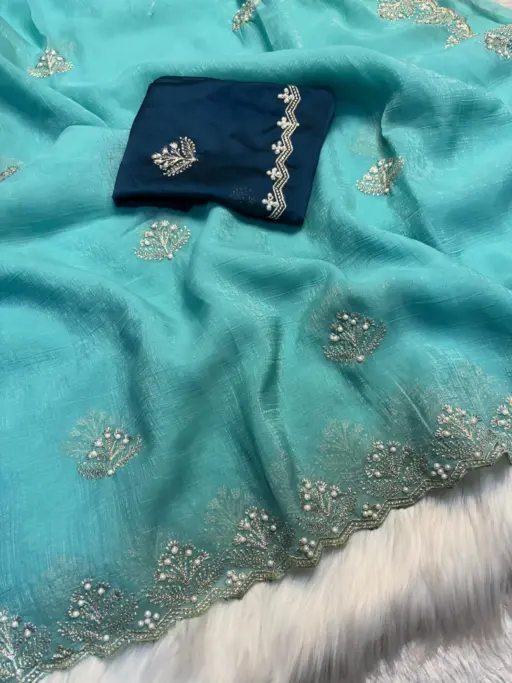 Rama Export RE-04 Soft Crunchy Saree with Embroidery Wholesale Fancy Sarees Collection