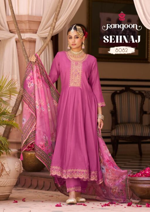 Rangoon Sehnaj Silk Fancy Katli Work Wholesale Festival Wear Readymade Collection - Image 4