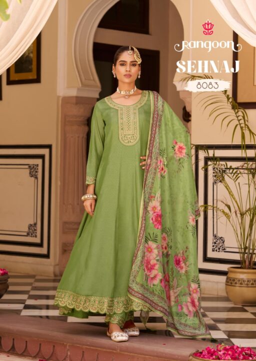 Rangoon Sehnaj Silk Fancy Katli Work Wholesale Festival Wear Readymade Collection - Image 5