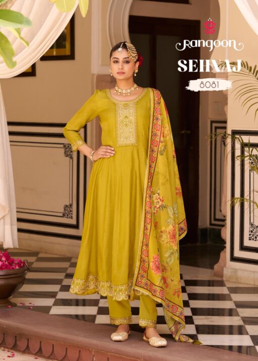Rangoon Sehnaj Silk Fancy Katli Work Wholesale Festival Wear Readymade Collection