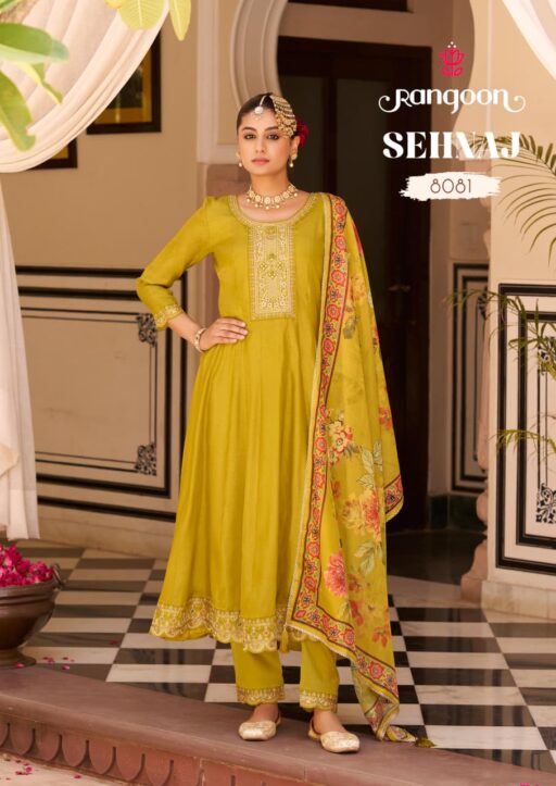 Rangoon Sehnaj Silk Fancy Katli Work Wholesale Festival Wear Readymade Collection