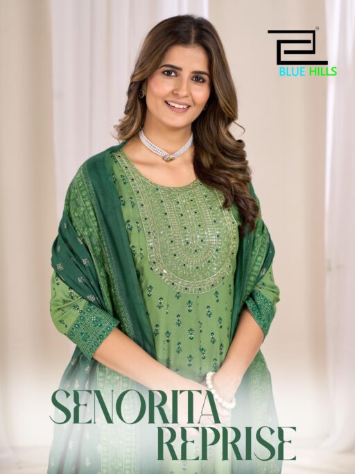 Blue Hills Senorita Reprise Rayon Printed Wholesale Anarkali Gown with Dupatta Collection
