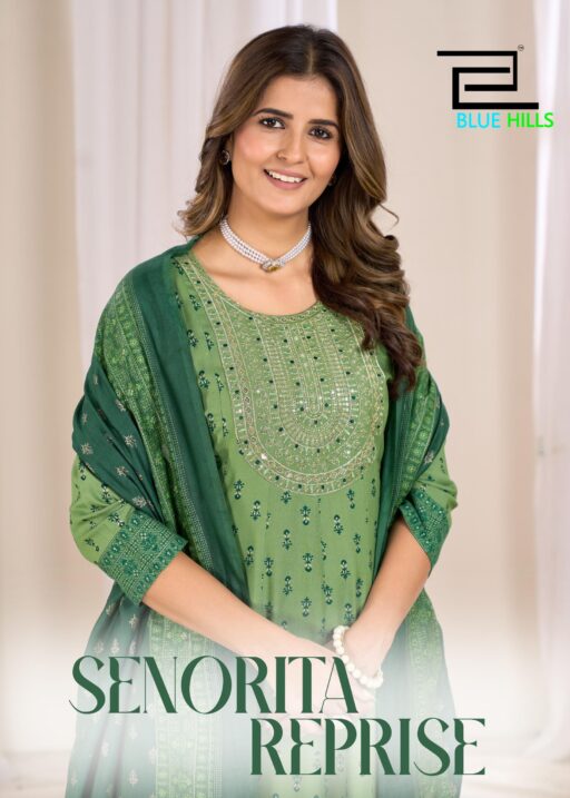 Blue Hills Senorita Reprise Rayon Printed Wholesale Anarkali Gown with Dupatta Collection