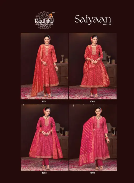 Radhika Saiyaan Vol 1 Berlin Silk Wholesale Top Bottom and Dupatta Collection - Image 6
