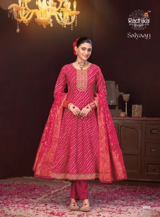 Radhika Saiyaan Vol 1 Berlin Silk Wholesale Top Bottom and Dupatta Collection - Image 5