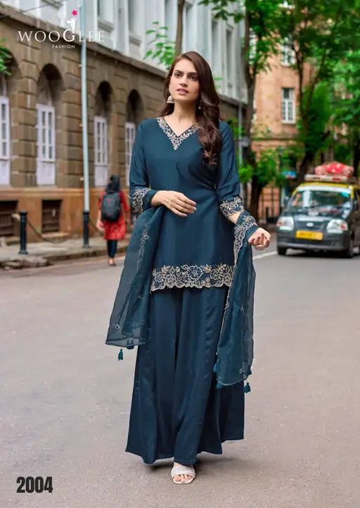 Wooglee Shabnam Gajji Silk Wholesale Fancy Readymade Suit Collection - Image 2
