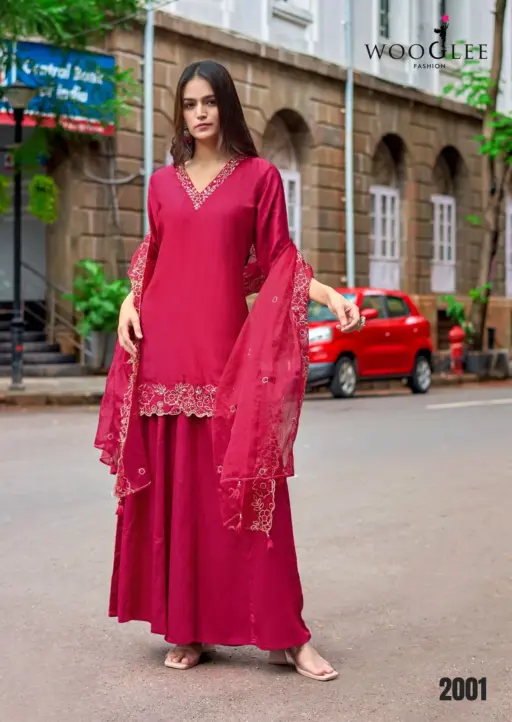 Wooglee Shabnam Gajji Silk Wholesale Fancy Readymade Suit Collection - Image 3