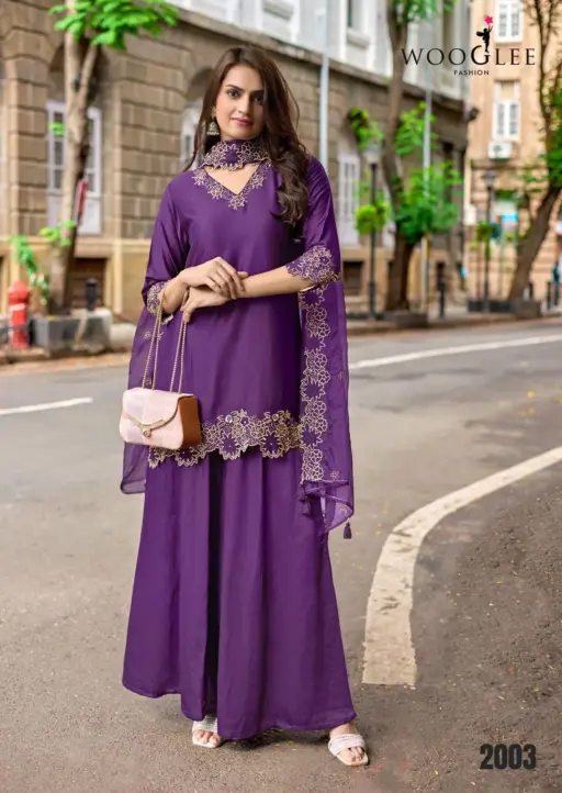 Wooglee Shabnam Gajji Silk Wholesale Fancy Readymade Suit Collection - Image 4
