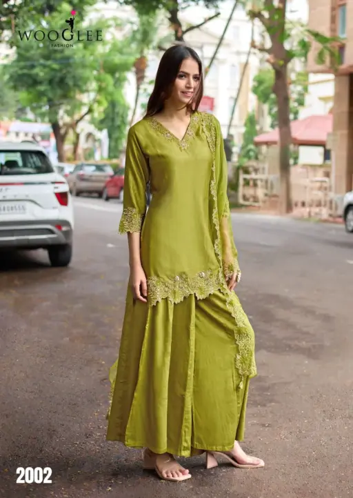 Wooglee Shabnam Gajji Silk Wholesale Fancy Readymade Suit Collection - Image 5