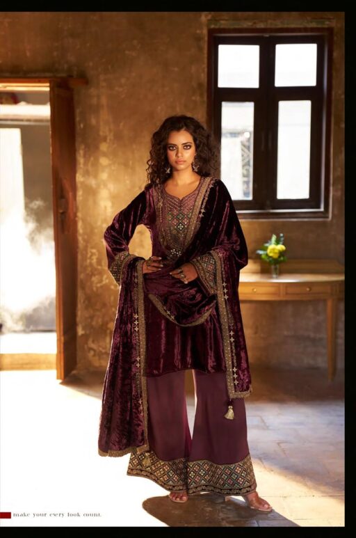 Aiqa Shuijing Viscose Velvet Fancy Handwork Wholesale Winter Collection - Image 7