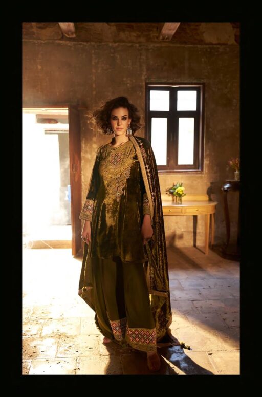 Aiqa Shuijing Viscose Velvet Fancy Handwork Wholesale Winter Collection - Image 9