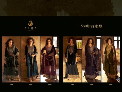 Aiqa Shuijing Viscose Velvet Fancy Handwork Wholesale Winter Collection - Image 12