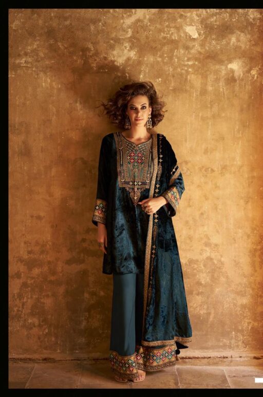 Aiqa Shuijing Viscose Velvet Fancy Handwork Wholesale Winter Collection - Image 4