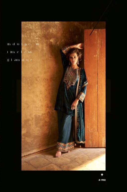 Aiqa Shuijing Viscose Velvet Fancy Handwork Wholesale Winter Collection - Image 5
