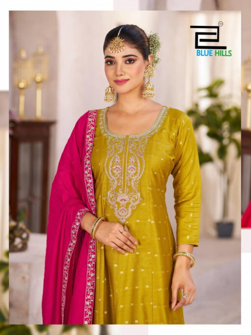 Blue Hills Sindoor Vol 3 Chanderi Embroidery Work Wholesale Readymade Suit Collection - Image 3