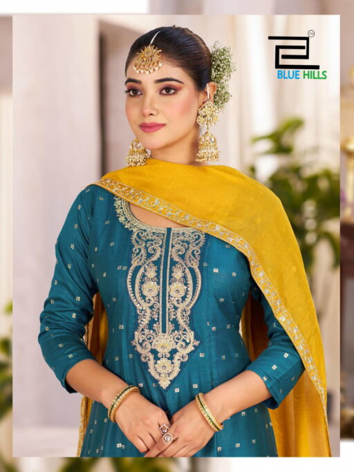 Blue Hills Sindoor Vol 3 Chanderi Embroidery Work Wholesale Readymade Suit Collection - Image 5