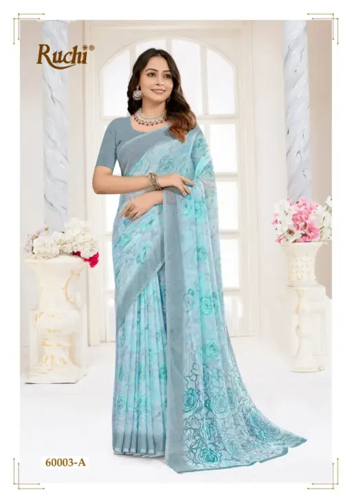 Ruchi Star Chiffon 215 Chiffon Printed Wholesale Casual Wear Saree Collection - Image 3