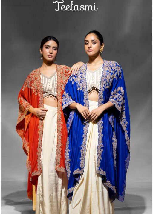 Gulzar Teelasmi Premium Crepe Embroidered Wholesale Indo Westerns Collection