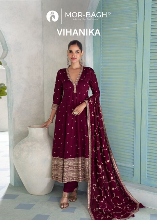 Aashirwad Mor Bagh Vihanika Silk and Work Wholesale Designer Salwar Suits Collection