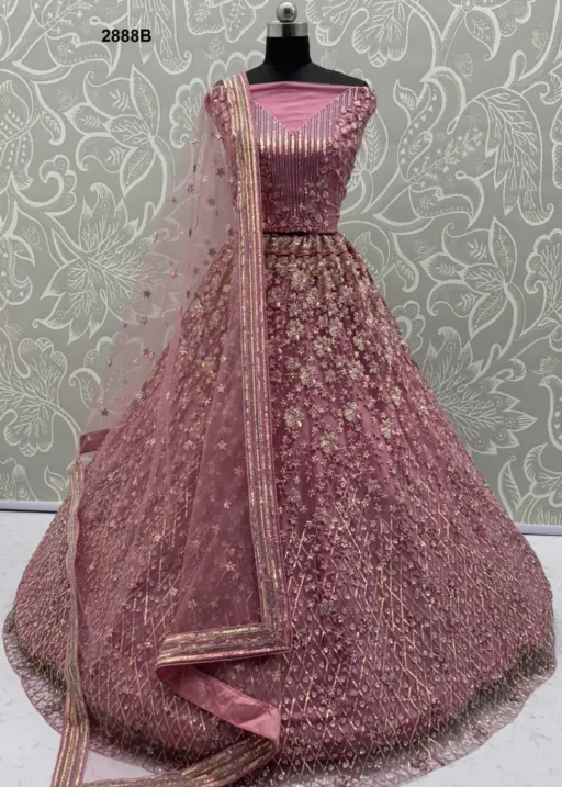 Anjani Art 2888B Heavy Net Wholesale Wedding Wear Lehenga Collection