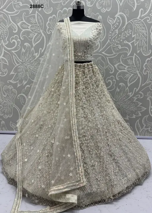 Anjani Art 2888C Heavy Net Wholesale Wedding Wear Lehenga Collection