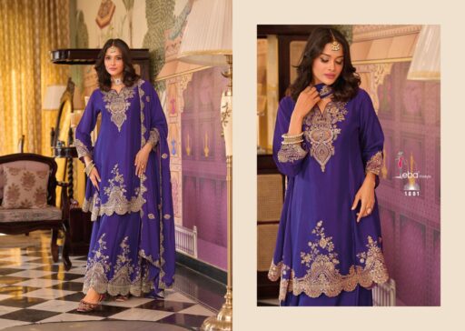 Eba Kalista Chinon Embroidery Work Wholesale Readymade Salwar Suit Collection - Image 2